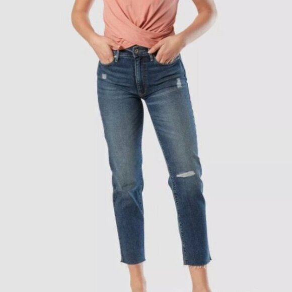 Denizen‎ Levi's Jeans Womens 12 High Rise Ankle Slim Distressed Blue Denim 32x25 - Picture 1 of 10